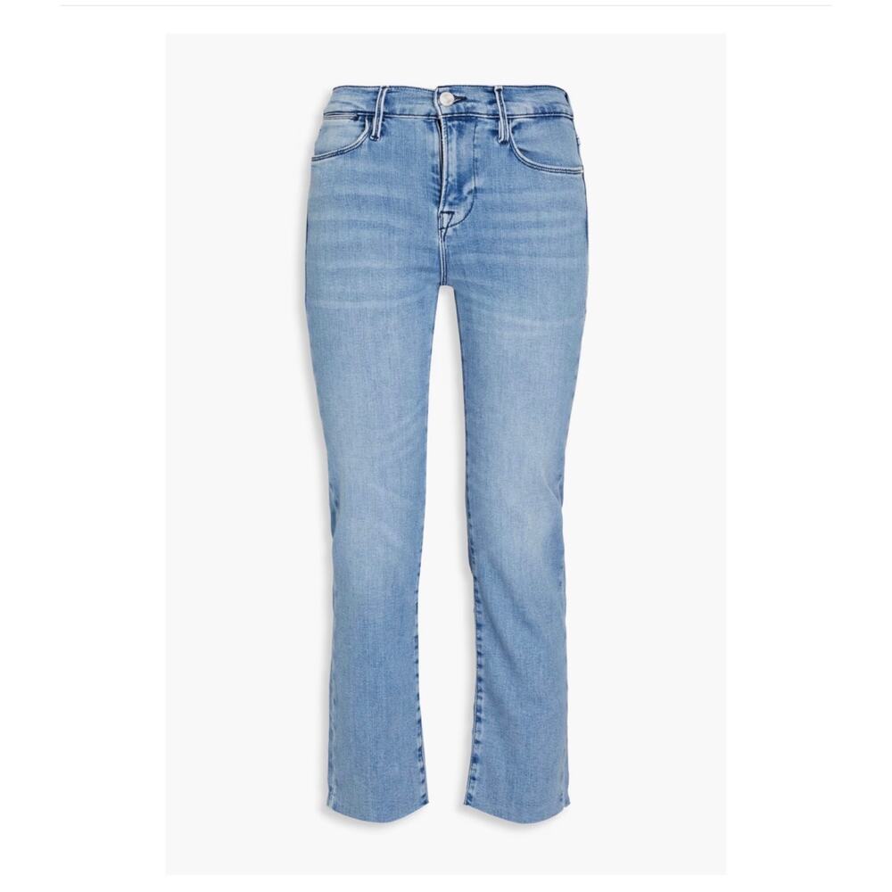 FRAME Le High Straight Cropped Mid-Rise Straight-Leg Mom Jeans Size 23 US O - Picture 2 of 4